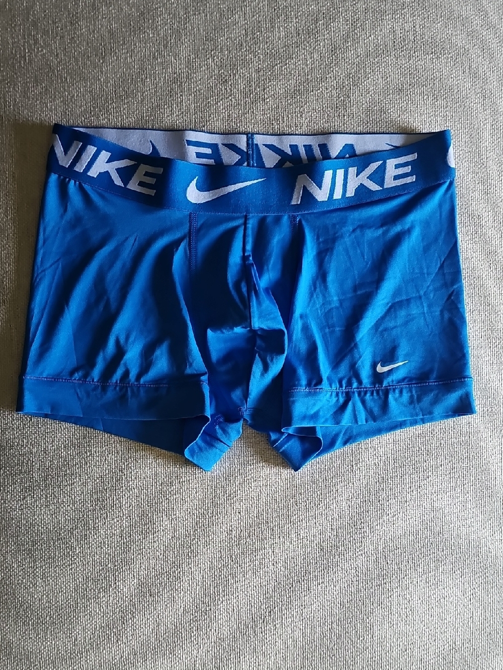 Nike Bright Blue Men’s Athletic Boxer Briefs with White Logo